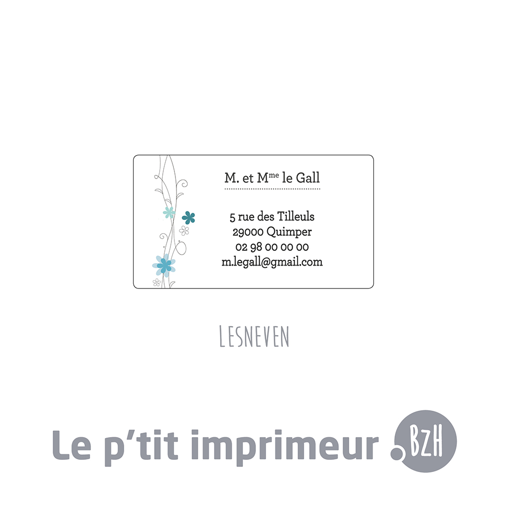 Étiquette expéditeur autocollante - Lesneven - Couleur - Format 45 x 25 mm