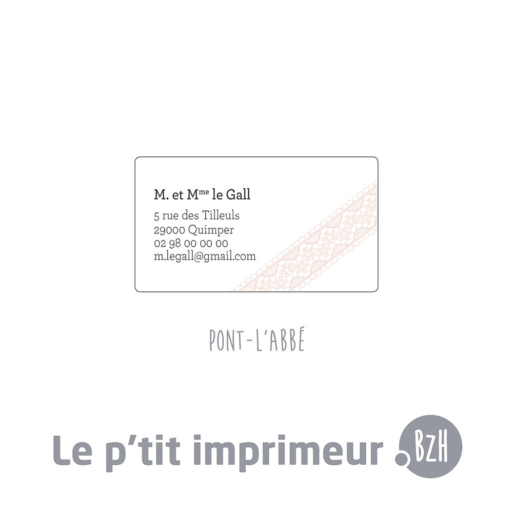 Étiquette expéditeur autocollante - Pont l'Abbé - Couleur - Format 45 x 25 mm