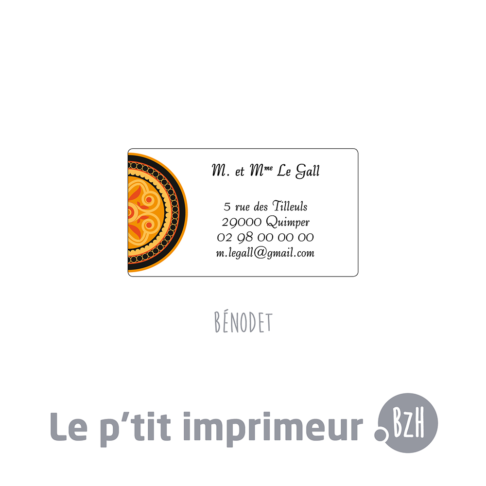 Étiquette expéditeur autocollante - Bénodet - Couleur - Format 45 x 25 mm