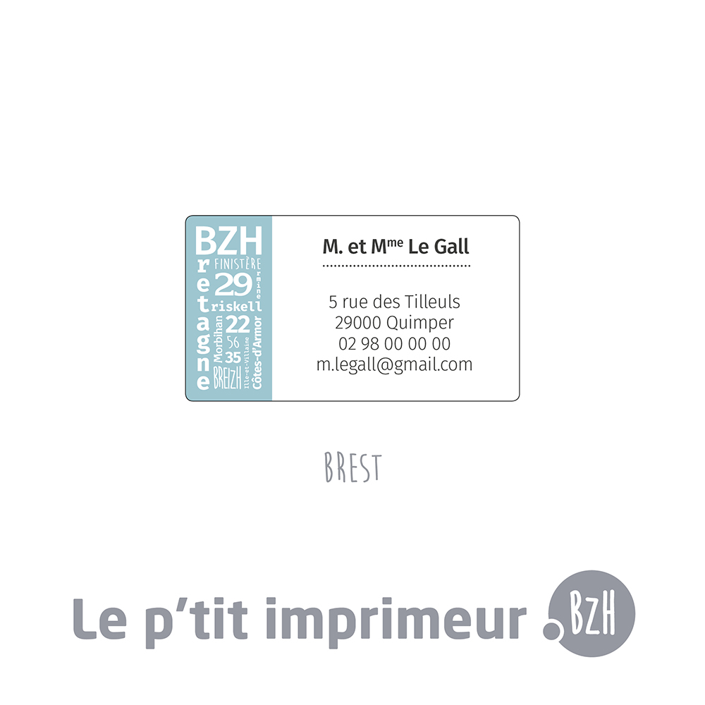 Étiquette expéditeur autocollante - Brest - Couleur - Format 45 x 25 mm