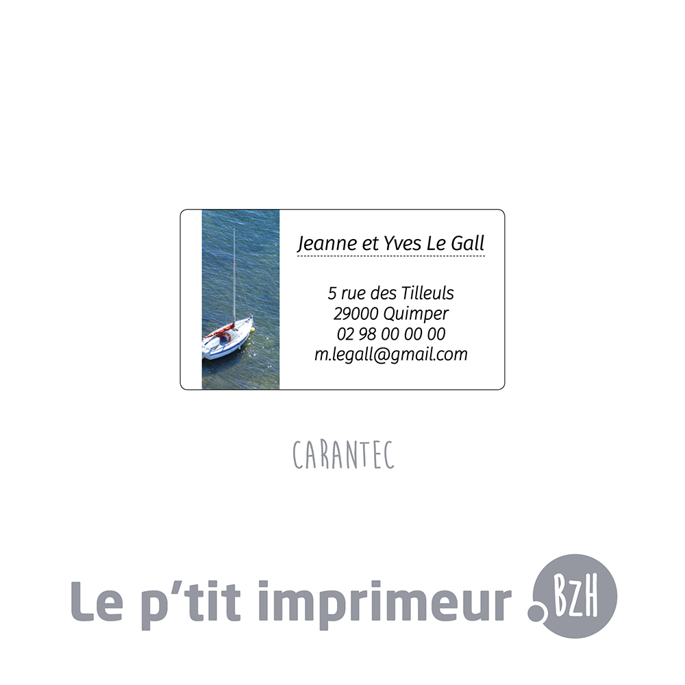 Étiquette expéditeur autocollante - Carantec - Couleur - Format 45 x 25 mm