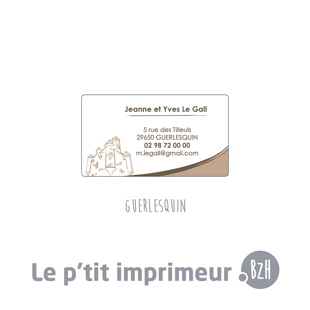 Étiquette expéditeur autocollante - Guerlesquin - Couleur - Format 45 x 25 mm