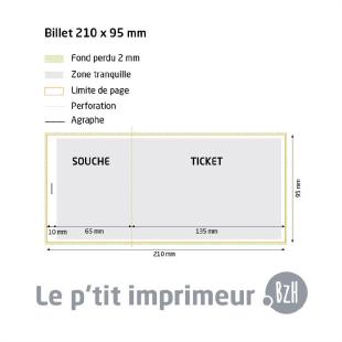 Ticket de tombola Eco - Format 21 x 9,5 cm - 2 parties détachables