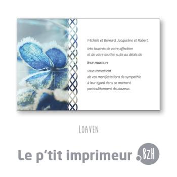 Carte de remerciements Loaven - Format 128 x 82 mm | Le p'tit imprimeur.bzh
