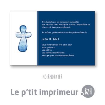 Carte de remerciements Noirmoutier - Format 128 x 82 mm | Le p'tit imprimeur.bzh