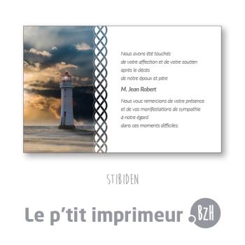 Carte de remerciements Stibiden - Format 128 x 82 mm | Le p'tit imprimeur.bzh