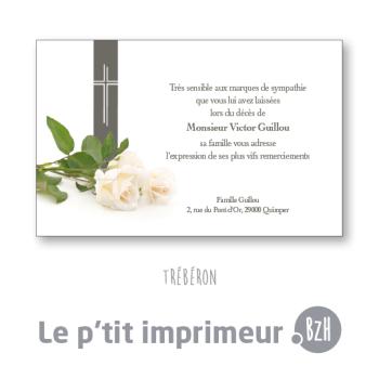 Carte de remerciements Trébéron - Format 128 x 82 mm | Le p'tit imprimeur.bzh