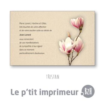 Carte de remerciements Tristan - Format 128 x 82 mm | Le p'tit imprimeur.bzh