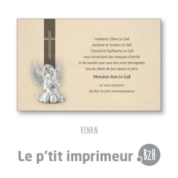 Carte de remerciements Venan - Format 128 x 82 mm | Le p'tit imprimeur.bzh