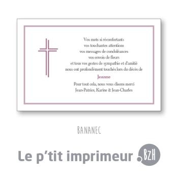 Carte de remerciements Bananec - Format 128 x 82 mm | Le p'tit imprimeur.bzh