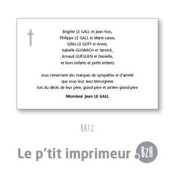 Carte de remerciements Batz - Format 128 x 82 mm | Le p'tit imprimeur.bzh