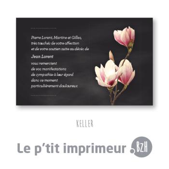Carte de remerciements Keller - Format 128 x 82 mm | Le p'tit imprimeur.bzh