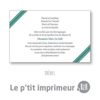 Carte de remerciements Drenec - Format 128 x 82 mm | Le p'tit imprimeur.bzh