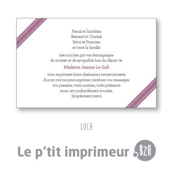 Carte de remerciements Loch - Format 128 x 82 mm | Le p'tit imprimeur.bzh