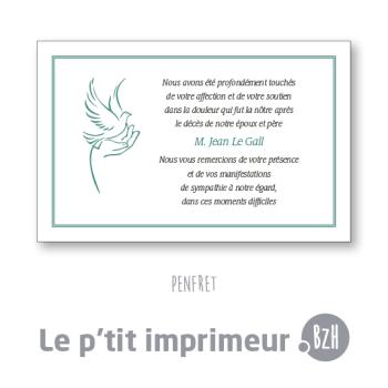 Carte de remerciements Penfret - Format 128 x 82 mm | Le p'tit imprimeur.bzh