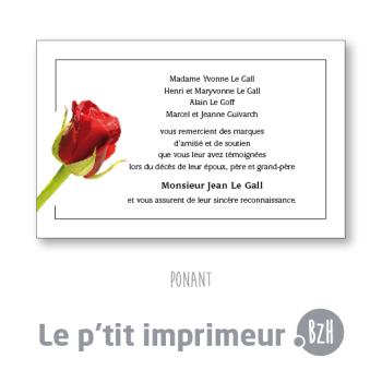Carte de remerciements Ponant - Format 128 x 82 mm | Le p'tit imprimeur.bzh