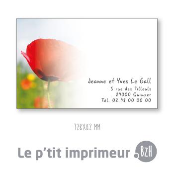 Carte de visite Fougères - Couleur Florale - 128 x 82 mm