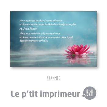 Carte de remerciements Brannec - Format 128 x 82 mm | Le p'tit imprimeur.bzh