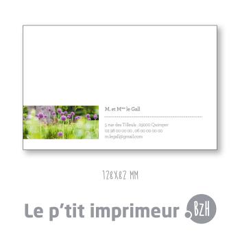 Carte de visite Huelgoat - Couleur Florale - 128 x 82 mm