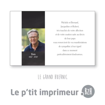 Carte de remerciements Le Grand Huernic - Format 128 x 82 mm | Le p'tit imprimeur.bzh