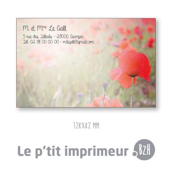Carte de visite Le Conquet - Couleur Florale - 128 x 82 mm