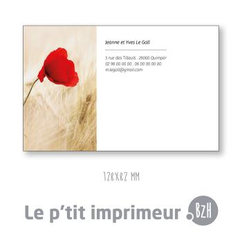 Carte de visite Le Faouet - Couleur Florale - 128 x 82 mm
