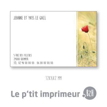 Carte de visite Redon - Couleur Florale - 128 x 82 mm
