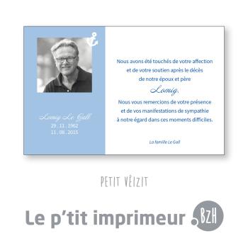 Carte de remerciements Petit Veizit - Format 128 x 82 mm | Le p'tit imprimeur.bzh