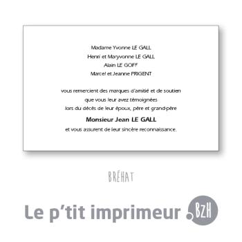 Carte de remerciements Bréhat - Format 128 x 82 mm | Le p'tit imprimeur.bzh
