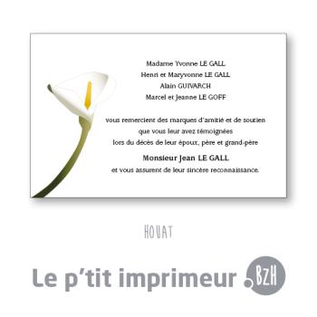 Carte de remerciements Houat - Format 128 x 82 mm | Le p'tit imprimeur.bzh